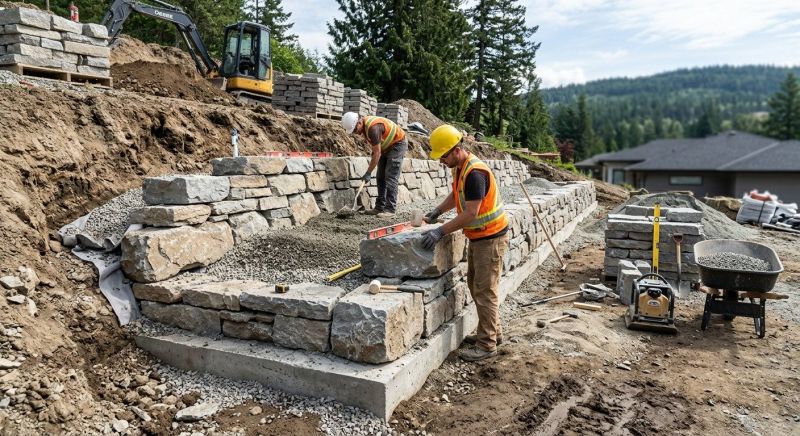 Retaining Wall Installation