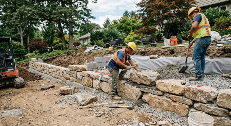 Retaining Wall Installation
