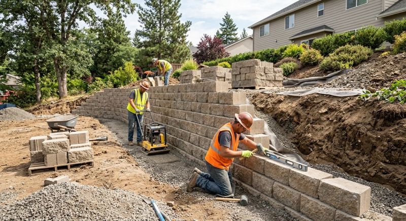 Retaining Wall Installation